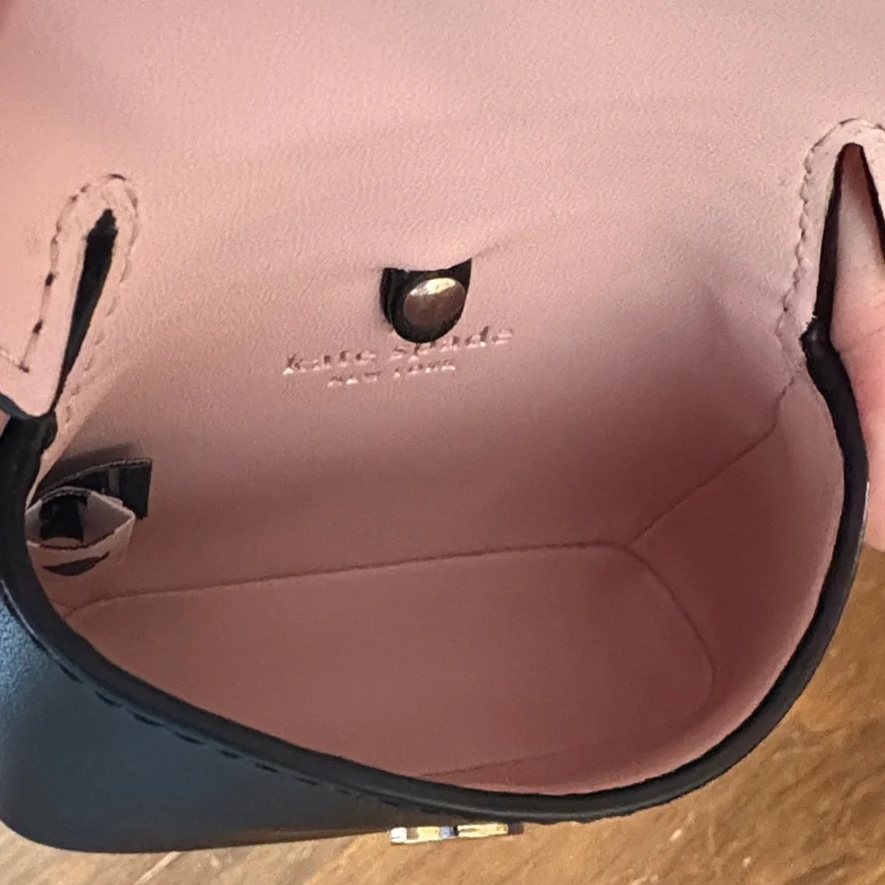 Kate Spade Meow Black Cat Leather Coin Purse Keychain Bag Charm - Picture 5 of 7